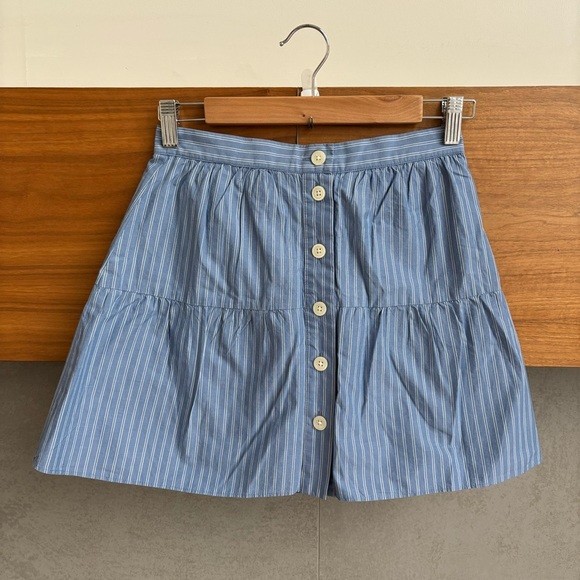 MADEWELL Bistro Mini Skirt in Stripe Blue White
A Line, Size XS - Picture 2 of 6